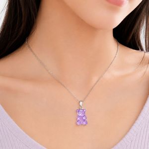 Colorful Epoxy Resin Gummy <b>Bear</b> Necklace with Link Chain Translucent Acrylic Animal Choker for Daily Wear - Product Image 4