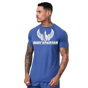 T-shirt pour homme bleu roi à imprimé graphique, col rond, manches courtes, pour la gym, l'entraînement, le sport et les loisirs - Product Image 1