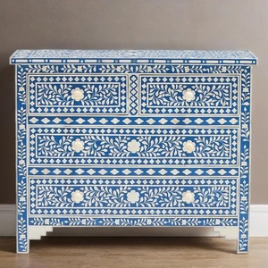 ILAHI's Bone Inlay <b>Drawer</b> Modern Design Agate Detailing <b>Storage</b> Portable Home Furniture - Product Image 1