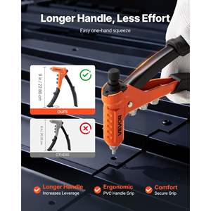 Kit de Herramientas para Tuercas Remachables de 9 Pulgadas, con una Sola Mano, 8 Mandriles, Broca Escalonada, 80 Tuercas, Tamaño Métrico y SAE, M3 M4 M5 M6 6-32 8-32 10-24 - Product Image 4