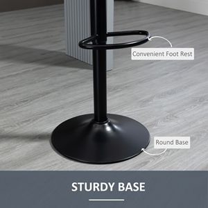 Tabourets de bar pivotants réglables en noir avec revêtement en tissu doux au toucher velours - Product Image 6