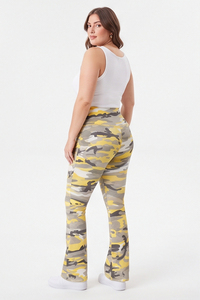 Wholesale Camouflage Flare Leg Pants <b>Women</b> Workout Wear High Waist Compression Pants Yoga Fitness Flare Pants <b>Women</b> - Product Image 5