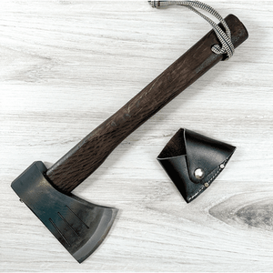 Custom Handmade <b>Axe</b> Head in High Carbon Steel with Wooden Handle and Leather Shaft-Industrial & DIY Grade OEM Available - Product Image 5