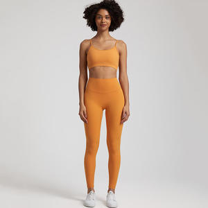 OEM Sport Girls Seamless Fitness Sport Wear High Elastic Women Yoga Sets High Gym <b>Bra</b> and Breathable Yoga Leggings Sets Oem - Product Image 5
