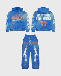 Conjunto Deportivo Rosa Tie Dye Brandstate Profit Dept |   Todo lo que hago, lo hago con ganancias: Sudadera con capucha y pantalones con cremallera |   Conjunto de Ropa Urbana - Product Image 3