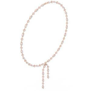 Collar de Diamantes de Oro con Corte Marquesa, Diamantes Blancos Naturales Certificados por IGI, Joyería de Lujo para Mujer, para Bodas y Ocasiones Especiales - Product Image 1