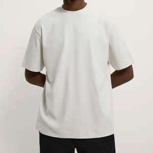 Best Selling Oversized Solid Color Men's Drop Shoulder Blank T-shirt Custom Summer Casual Heavyweight <b>Plain</b> Short Sleeve <b>Tshirts</b> - Product Image 4