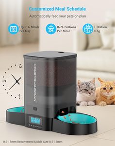 3.5L Automatic <b>Cat</b> <b>Feeder</b> for Two <b>Cats</b> with Stainless Steel Bowl and <b>Timed</b> Feeding - Product Image 2