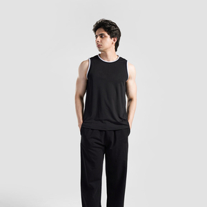 Débardeur tricoté grande taille pour hommes, 100 % coton, sans manches, pour musculation, personnalisable, service OEM - Product Image 3