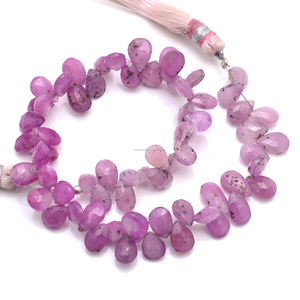 Cuentas de Zafiro Rosa Natural Facetadas en Forma de Pera, Piedras Semipreciosas para la Elaboración de Joyas, Pulseras y Collares - Product Image 1