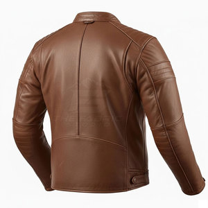 Nouvelle arrivée, tendance de la mode, veste de moto coupe-vent, grande taille, cuir véritable résistant, poignets ajustables, taille ajustable pour un usage quotidien - Product Image 2