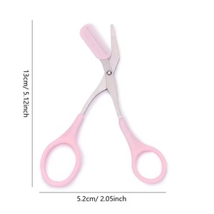 Ciseaux à sourcils roses en acier inoxydable, sûrs et anti-rayures, pour débutants, forme croissant, tranchants, pour une coupe précise - Product Image 4