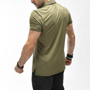 Polo d'été pour homme, col boutonné, manches côtelées, couleur unie, idéal pour l'entraînement – Vente en gros usine OEM à prix bas - Product Image 5