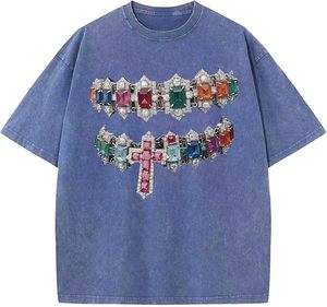 Wholesale Custom Logo Luxury 380GSM Heavyweight Cotton Acid Wash Oversized T-<b>Shirt</b> Vintage Streetwear t <b>shirt</b> - Product Image 6