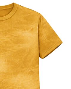 Camiseta Personalizada con Tinte de Mostaza para Hombre, Cuello Redondo, Manga Corta, Algodón, Estilo Casual Urbano, Lavado Vintage, Personalizada, OEM, Venta al Por Mayor - Product Image 5