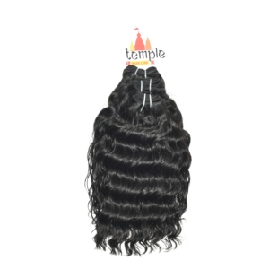 Cheveux humains indiens Remy en gros pour extensions, double trame machine, coupe droite, double tirage, à bandes/à clips/à tisser - Product Image 2