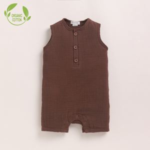 Cocoa Whisper Organic <b>Muslin</b> Half Romper Premium Quality <b>Baby</b> Clothing - Product Image 1