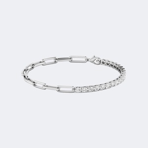 Bracelet de luxe en or 14 carats avec diamants de laboratoire ovales, 2,00 carats au total, couleur EF, pureté VS VVS, certifié, pour femme, bijou de mariage - Product Image 2
