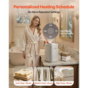 20L White Bucket <b>Towel</b> Warmer LED Display Temperature Timer Setting Security Lock 4 Hooks for SPA Home Use <b>Large</b> <b>Bath</b> Washcloths - Product Image 3