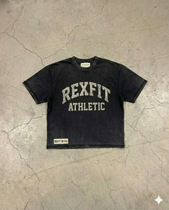 Wholesale <b>Acid</b> Wash Screen Printing T Shirts 100% Cotton Oversized Heavyweight 240 GSM Streetwear <b>Drop</b> Shoulder T Shirts - Product Image 4