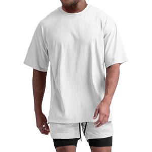 T-shirt Minimaliste Homme Couleur Unie Neutre Fournisseur OEM ODM Vêtements en Gros T-shirt Vierge Homme Streetwear Basique - Product Image 1