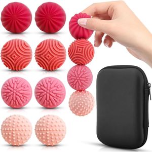 Set di 8 Palline Magnetiche Rosse Texturizzate, Giocattolo Sensoriale Tattile, Regalo per Adolescenti con ADHD, Autismo, Ansia, Antistress Silenzioso, Massaggio - Product Image 1