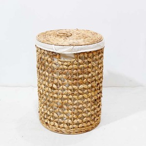 Water Hyacinth <b>Wicker</b> Laundry <b>Basket</b> Multifunction <b>Storage</b> Hamper <b>with</b> <b>Lid</b> Eco Friendly Home Organizer - Product Image 4