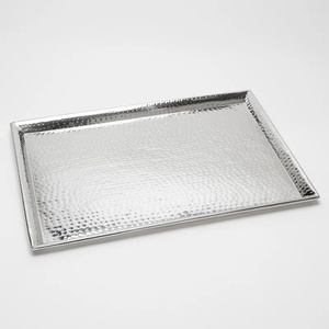 Bandeja Rectangular de Acero Inoxidable Martillado, Plateado Pulido, Decorativa, Duradera, de Grado Alimenticio para Servir - Product Image 5
