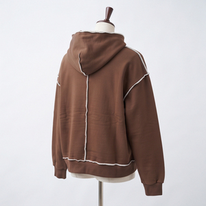 Ensemble de survêtement hiver avec sweat à capuche et short à bords bruts, imprimé lettres et broderie - Product Image 5