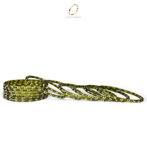 Bracelets de luxe en verre vert olive kashmiri en forme de goutte de pluie, plaqués or, avec cristaux floraux, pour femmes, bijoux de mariée, vente en gros - Product Image 4