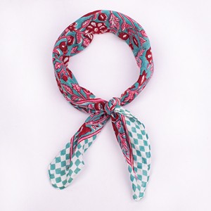 Pañuelo Cuadrado con Estampado Floral Craftjaipur, Pañuelo de Algodón Informal para Primavera/Verano, Accesorio Multifuncional Unisex - Product Image 4
