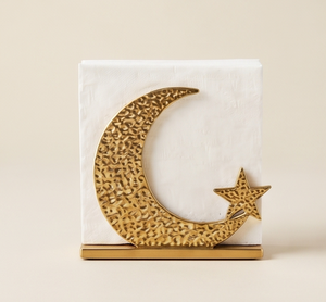 Porte-serviettes contemporain minimaliste doré, texture sculpturale, pour cuisine et salle à manger - Product Image 3