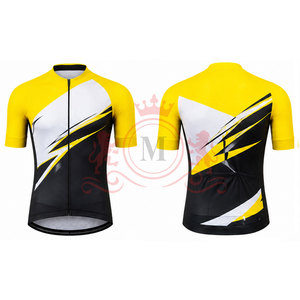 Conjunto de Jersey y Pantalones Cortos de Ciclismo para Hombre, Diseño Negro, Amarillo y Blanco, Manga Corta, Cierre Frontal con Cremallera, para Adultos - Product Image 6