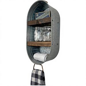 Estante de Almacenamiento de Metal Galvanizado, Estilo Rústico Vintage, Personalizado, Sostenible y Duradero, Directo de Fábrica - Product Image 1