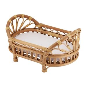 เตียงตุ๊กตาหวายพรีเมียม เตียงตุ๊กตา Reborn ทนทาน สำหรับตุ๊กตาขนาดกลาง เตียงสำหรับตุ๊กตา เล่นในบ้าน คุณภาพสูง - Product Image 1