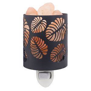 Lámpara de Perfume con Sal Rosa del Himalaya en Cesta Metálica, Luz Nocturna Anti-Olores de Fujian con Enchufe de Pared - Product Image 1