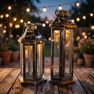 Stainless Steel <b>Lantern</b> <b>Candle</b> <b>Holder</b> For Home Decoration Durable Metal <b>Lanterns</b> Outdoor Indoor Use - Product Image 4