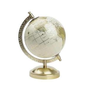 Globo Terráqueo Giratorio Ecológico de Alta Calidad, Metal Pulido, Forma Geométrica, Mapa Decorativo, Color Personalizable, Artesanía en Metal - Product Image 1