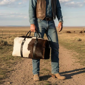 Bolsa de Viaje de Cuero Genuino con Cierre de Cremallera, Gran Capacidad, OEM LHODB-0075 - Product Image 1