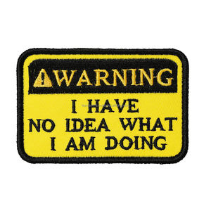 Parche de bucle de gancho divertido, parches bordados, parches bordados de tela de flores para mochila táctica, arneses para perros, advertencia que tengo - Product Image 1