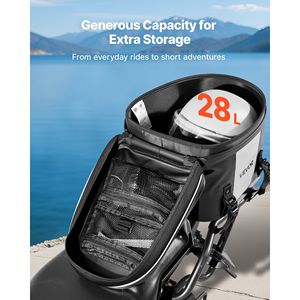 Bolsa Trasera Impermeable para Motocicleta de 28 L, Maletero de Almacenamiento para Asiento Trasero con Asa para Deportes al Aire Libre y Alforjas para Motocicleta - Product Image 3
