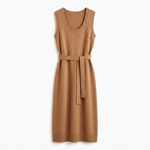 Women's Winter Solid Front Knit Vest <b>Dress</b> Layering Casual Warm Knit Midi <b>Dress</b> OEM ODM Wholesale Factory <b>Custom</b> Logo Low MOQ - Product Image 1