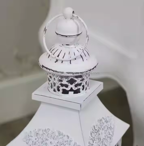 Linterna Vintage blanca envejecida de calidad, cantidad a granel, regalo decorativo de hierro para bodas, vacaciones, Navidad - Product Image 2