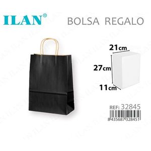 Borsa Regalo ILAN 27x21x11cm con Manico in Carta Nera - Product Image 1