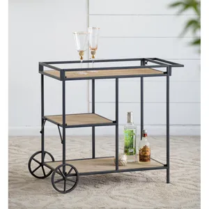 Carrito de Bar Rodante de Cerámica Hecho a Mano, Ecológico, Estilo Americano, con Ruedas, Estantes de Almacenamiento de Múltiples Niveles, Moderno, para Hotel y Hogar - Product Image 2