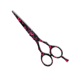 2026 Flower Paper Coated Hair Cutting Barber Scissors 5.5 Adjustable Finger Rest Stainless Steel Salon Scissors - Product Image 1