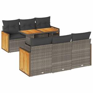 Ensemble de canapés de jardin modulaires gris en rotin PE, élégant et multi-pièces, pour l'extérieur - Product Image 2