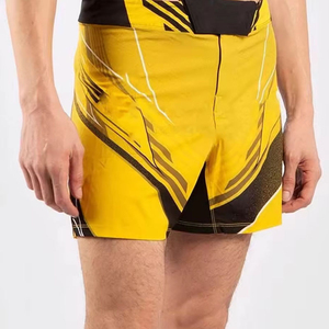 Shorts de boxe personnalisés à séchage rapide imprimés par sublimation, vêtements d'arts martiaux pour hommes, vente en gros de shorts de kickboxing avec logos personnalisés - Product Image 2