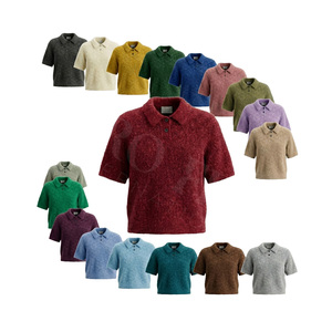 Polo en mohair à manches courtes avec logo personnalisé de haute qualité à 100 %, style tendance, confortable, vente en gros de polos - Product Image 1