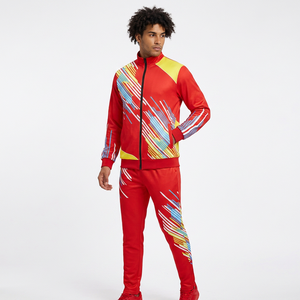 Ensemble de survêtement décontracté pour homme, rouge, à capuche, écologique, fermeture éclair intégrale, sportif, jogging, séchage rapide, polyester, vêtements d'hiver - Product Image 6